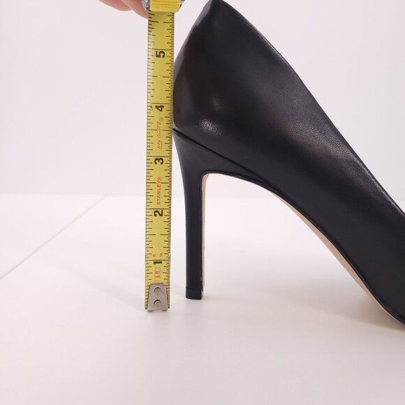 Nine West EZRA Black Leather Heels Stiletto Slip-On Pointy Toe - Picture 11 of 16